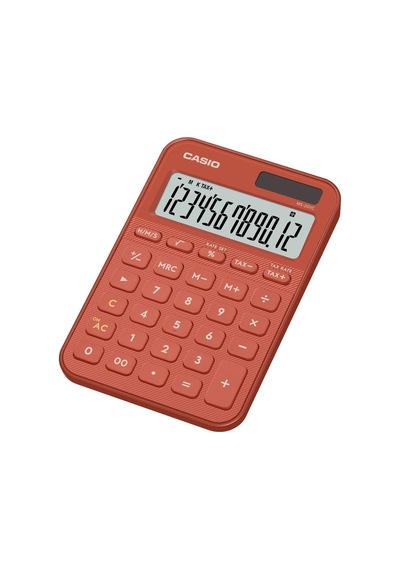 Casio Ms-20yc-rd 12 Hane Kırmızı Masa Üstü Hesap Makinesi Beyaz