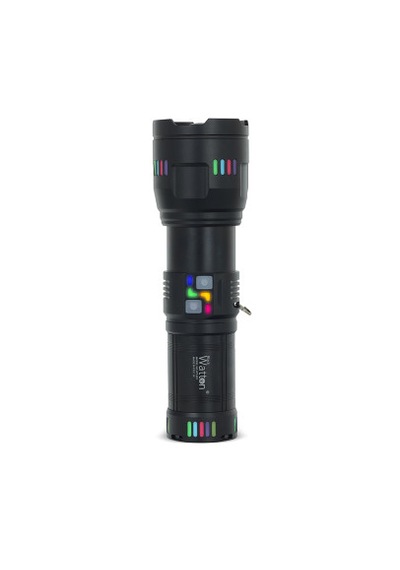 Watton Lazer Etkili Profesyonel El Feneri Watton Wt-631- 30,000 Lümen Siyah