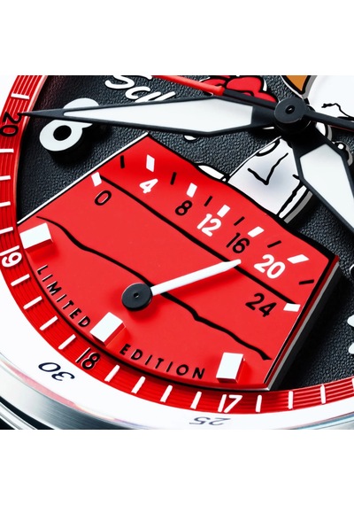 Avı-8 Hawker Hurricane Av-4151-01 Mckellar Dual Time Peanuts Snoopy Flying Ace Limited Edition Erkek Gri
