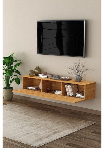 Asra Trend Tv Ünitesi Tv Sehpası T-27 %100 MDF Duvara Monte Askılı Ünite Safir Meşe