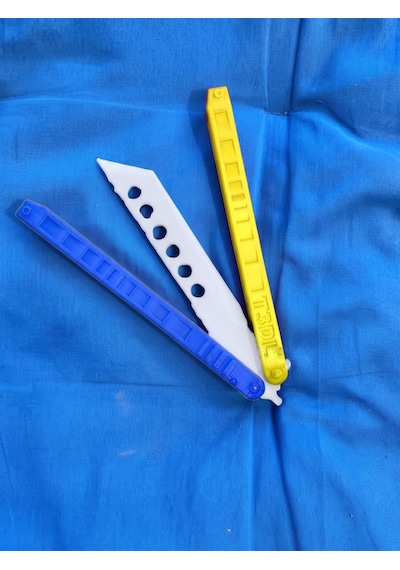 3d Baskı Plastik Katlanabilir Eğitmen Kelebek - Farklı Renkler Stres Ve Beceri Geliştirme Aksesuarı Mavi-Sarı