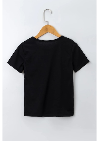Uyguntarz Çocuk Nope Baskılı Pamuklu Tshirt Siyah