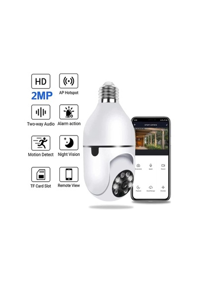 Wifi 360 Panoramik Ampul Güvenlik Kamerası Çift Wifi 360 Derece Gece Görüşlü