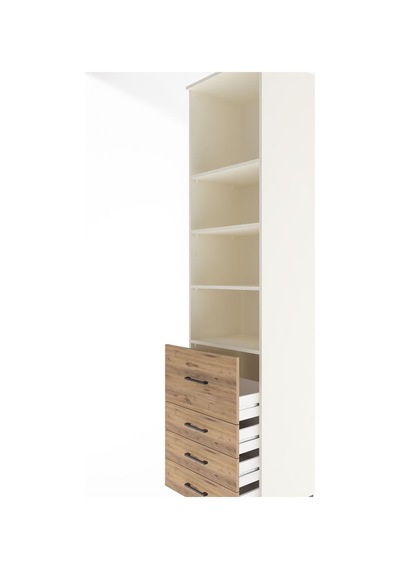 Hyperion Dolap 4 Raflı 4 Çekmeceli 60x44x243 Aytaşı-çam Aytaşı