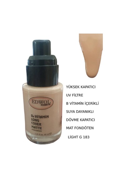 Edwol Long Cover Matte Foundation G183 Light