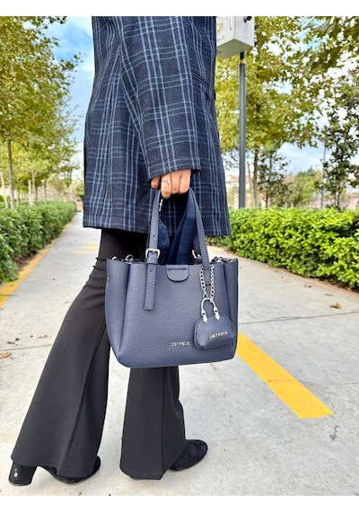 Just Polo Lüks Tasarım 3 Bölmeli Yumuşak Deri Lüks Ve Şık Dokunuş El & Omuz Çantası Shoulder Bag Lacivert