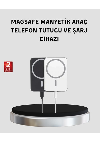 Magsafe Uyumlu Kablosuz Powerbank - Güçlü Mıknatıs, Hızlı Şarj, Kompakt Tasarım Çok Renkli