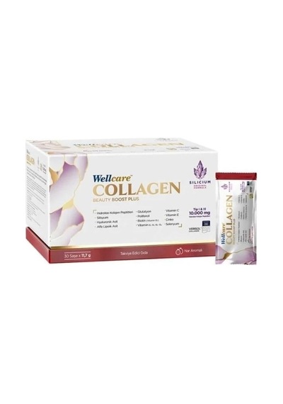 Kolajen Beauty Boost Plus Silisyum Orjinal Formül Tip I/ııı Hidrolize Kolajen 10.000 Mg 30 Şase Nar Aromalı