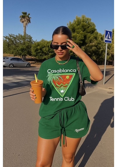 Cosablanca Tennıs Unisex Tişört Yb2 Yeşil