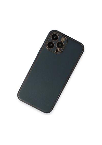 Apple Uyumlu iPhone 13 Pro Kılıf Coco Deri Silikon Kapak Mavi/