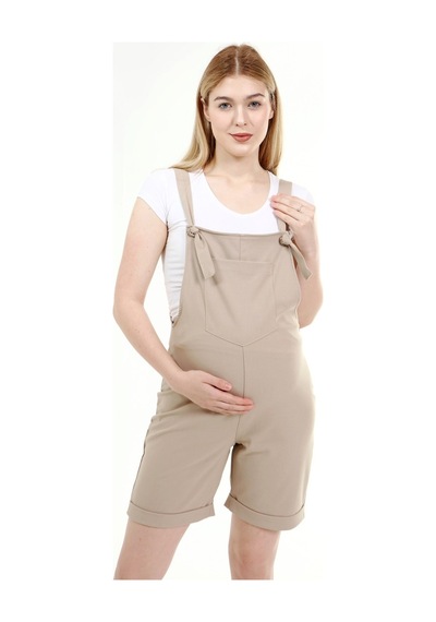Luvmabelly Myra6201 - Bej Hamile Şort Salopet-bej