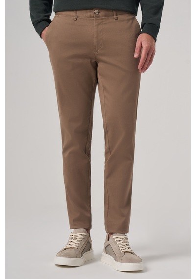 Morven Erkek Bej Pamuk Trend Slim Fit Chino Pantolon 26ks003003653 Bej