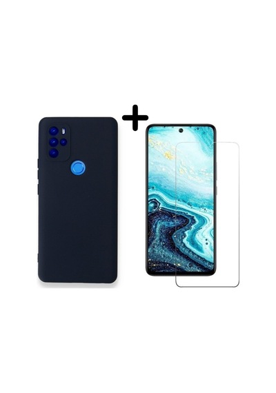 Omix X300 Lansman Içi Kadife Telefon Kılıfı Ve Temperli Cam Ekran Koruyucu Col179452-lacivert