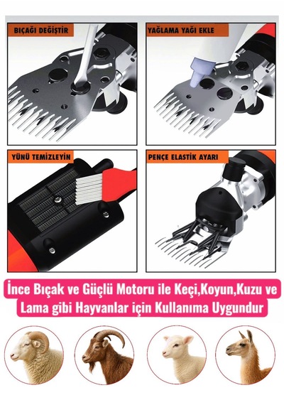 Schmıtzer Sch-kkm03k Pro Seri Metal Şanzuman Profesyonel Koyun Keçi Kırpma-kırkma Makinası 6 Kademe Devir Ayarlı