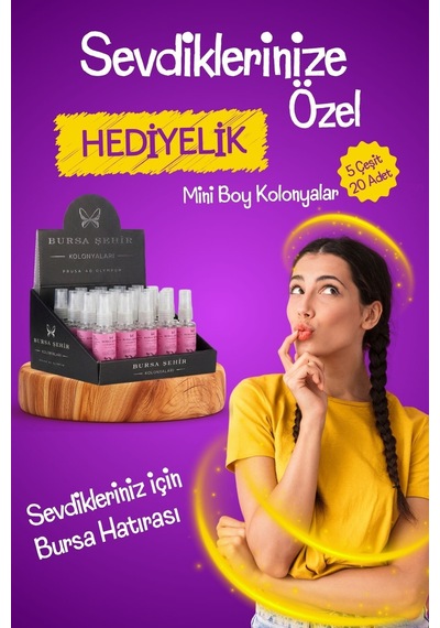 Bursa Şehir Kolonyaları, 20'li Gölyazı Kiraz Çiçeği Kolonyası, Mini Kolonya Seti, Hediyelik Kolonya