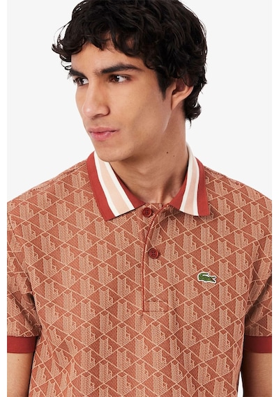 Lacoste Classic Fit Monogram Polo T-shirt Erkek Polo Yaka Tişört Kiremit Kiremit