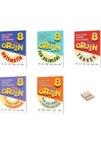Orjin Lgs 8. Sınıf Matematik Fen Türkçe İnkılap Ve Din Etkinlikli Konu Özetli Soru Bankası 5li Set