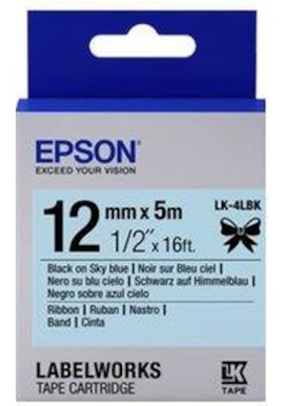 Epson Lk-4Sbe Siyah Üzeri Mat Silver 12 MM 9 Metre  Etiket