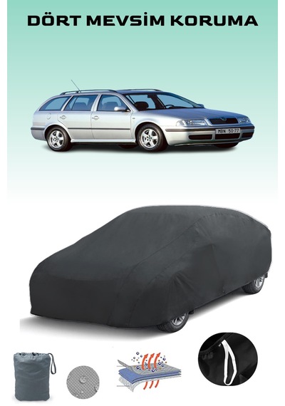 Siyah, Skoda Octavıa Combı Rs 1.8t 2002 - 2004, Araba Brandası, Oto Örtüsü, Araba Çadırı Siyah