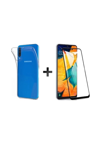 Samsung Uyumlu A50 Ekran Koruyucu 9D + Seffaf Kilif 397333953