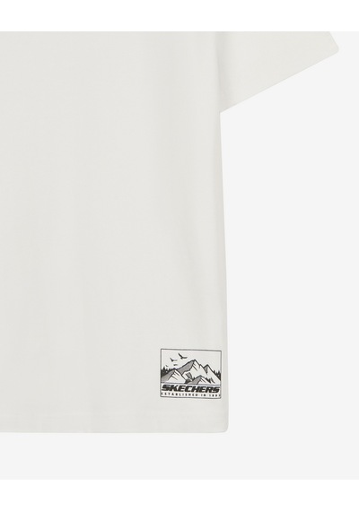 Skechers M Regular Box Logo T-shirt Erkek Beyaz S2620057-3855