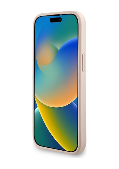 Apple Uyumlu iPhone 14 Kılıf Guess Lisanslı Bilek Askı İpli Metal 4g Ve Yazı Logolu Kapak Pembe