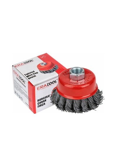 Çanak Fırça Burmalı Gri Telli M14 Vidalı 65mm Era10048 Diğer