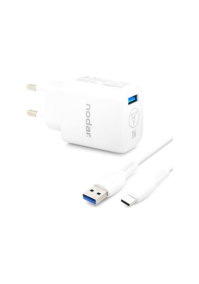 Type-c Qc 3.0 Hızlı Şarj Seti 18w 3.4a Usb Adaptörlü 1 M Pvc Kablolu Beyaz Nd1010 Evimdeyokyok