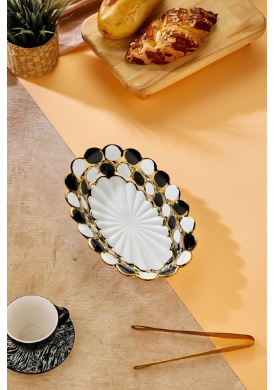 Cooker 30 Cm Porselen Oval Sunumluk Dekoratif Kase Ckr3840