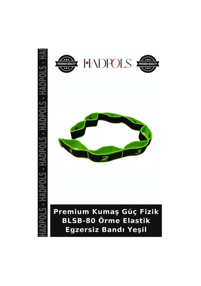 Premium Kumaş Güç Fizik Blsb-80 Örme Elastik Egzersiz Bandı Yeşil