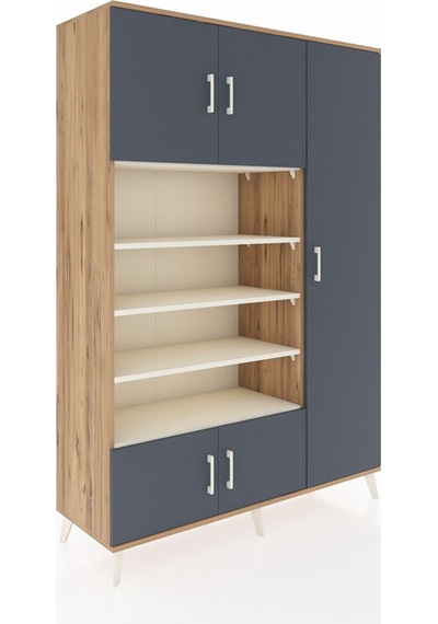 Hyperion Dolap 11 Raflı 5 Kapaklı 132x44x195 Çam-antrasit/aytaşı Çam Hyperion Dolap 11 Raflı 5 Kapaklı 132x44x195 Çam-antrasit/aytaşı Çam