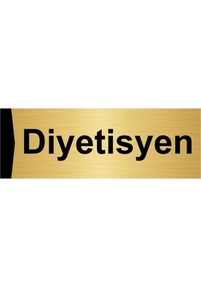 Diyetisyen 10x20cm Altın Renk Metal Yönlendirme Levhası