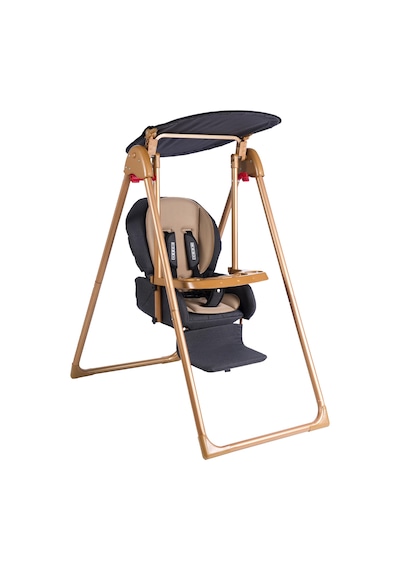 Tommy Baby Crazy Gold Tam Ortopetik Lüx Yatarlı Tepsili Tenteli Bebek Salıncağı