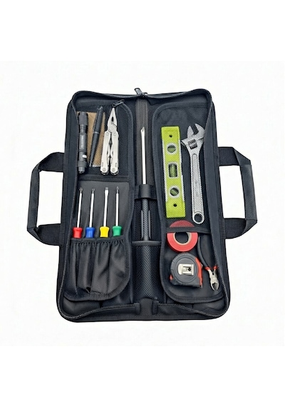 Portatif Tamir Alet Takım & Avadanlık Çantası 11 Cepli Pratik Tool Bag Organizer Siyah