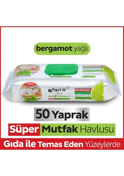 Mutfak Temizlik Havlusu 50 Adet Bergamot Beyaz