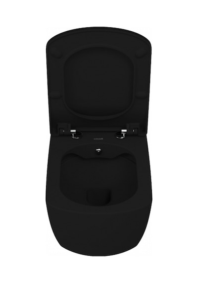 Creavit Elegant Rim-off Duroplast Yavaş Kapanan Klozet Kapaklı Kömür Karası Set