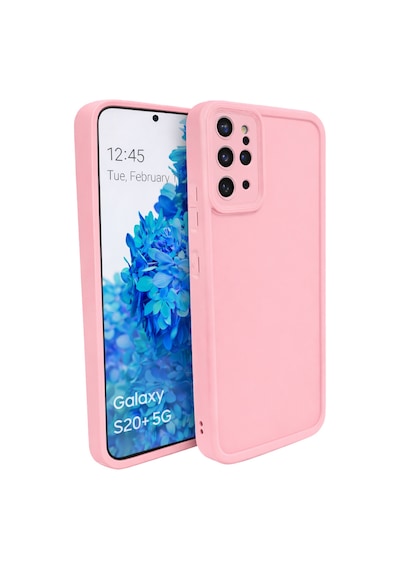 Samsung Galaxy S20 Plus Ve S20 Pro Uyumlu Kamera Çıkıntılı Mat Silikon Telefon Kılıfı Pembe