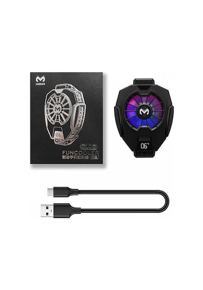 Coofbe RGB Led Işıklı Telefon Isı Göstergeli Telefon Soğutucu Fan