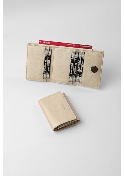 Cengiz Pakel Hakiki Deri Gizli Mıknatıs Detaylı Unisex Cüzdan - 13708 - Platin 13708-platın
