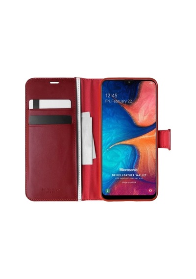 Samsung Galaxy Uyumlu A20 Kılıf Standlı Kapaklı Korumalı Kırmızı Col57087-kırmızı