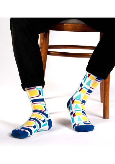 Ozzy Socks Square Desenli Çorap Mavi