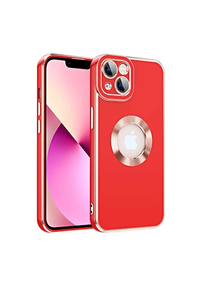 Kilifone - Apple Uyumlu iPhone 14 Plus - Kılıf Kamera Korumalı Parlak Logo Gösteren Kongo Kapak - Kırmızı