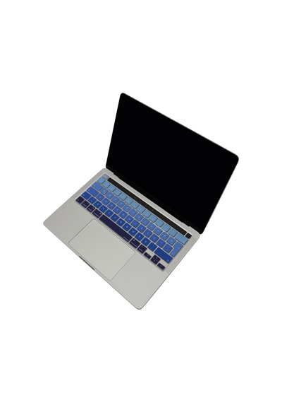 Apple Uyumlu MacBook Pro 13inç M1-m2 Klavye Koruyucu Ombre Türkçe Q Touchbarlı A2338 A2289 A2251 A2141 İle Lacivert Mavi
