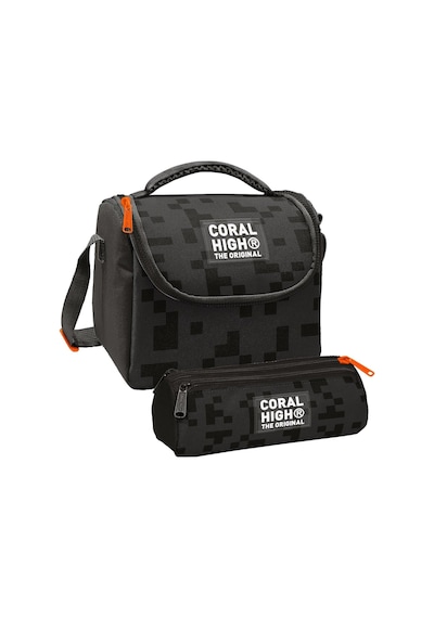 Coral High Erkek Çocuk Siyah Blok Desenli Thermo Beslenme Çantası Ve Üç Bölmeli Kalem Çantası Seti Siyah - Gri Coral High Erkek Çocuk Siyah Blok Desenli Thermo Beslenme Çantası Ve Üç Bölmeli Kalem Çantası Seti Siyah - Gri