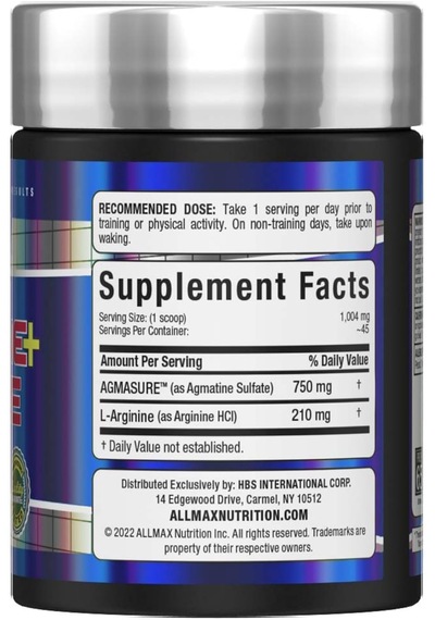 Allmax Nutrition Agmatine Sulfate Arginine Hcl Powder 34g