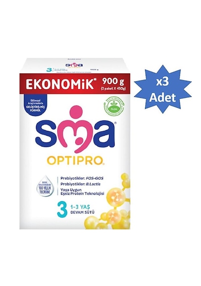Sma Optipro 3 Devam Sütü 900 G 3 Adet