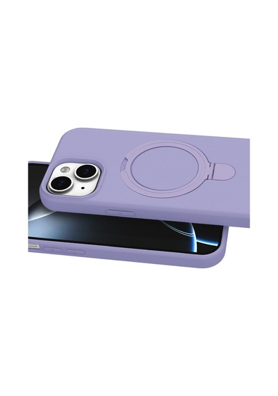 Apple İphone 15 Plus Regal Magsafe Standlı Kapak - Lila 0.2M-Çok Renkli