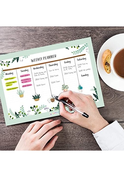 Planlayıcı Set - Haftalık Günlük Planlayıcı - 50 Sayfa Tarihsiz Alışveriş Iş Listesi Görev Yapılacaklar Ça Genel