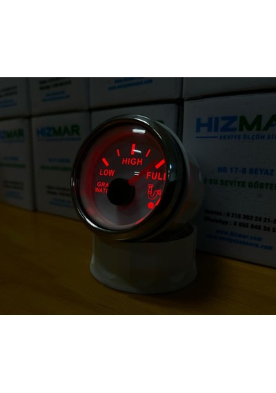 Dünyada Tek Ibreli Gri Su Seviye Göstergesi - 0-190 Ohm Gri