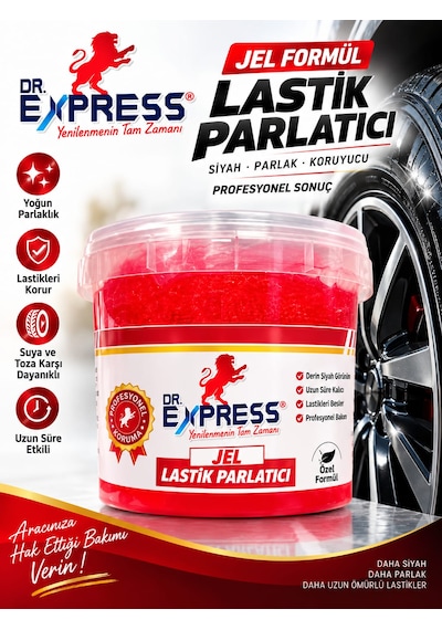 Premium Lastik Parlatıcı Jöle 500 Ml Parlak Görünüm Uzun Süre Etkili Yeniler Jel Parlatıcı Fırçalı 3'lü Set